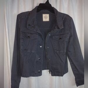 Dark Grey Gray Cargo Utility Jacket